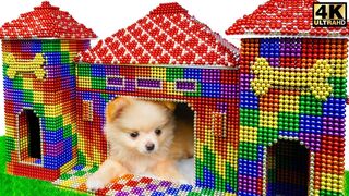 DIY - How To Build Mud Dog House For Puppy From Magnetic Balls ( Satisfying ) | Magnet Satisfying