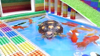 DIY - Build Modern Mansion With Fish Pond For Turtle From Magnetic Balls ( Satisfying )| Magnet ASMR