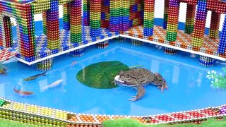 Most Creative - Build Modern House with Swimming Pool for Frog From Magnetic Balls ( Satisfying )
