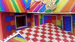 Most Creative - How To Build Beautiful Model House For Lizard From Magnetic Balls ( Satisfying )
