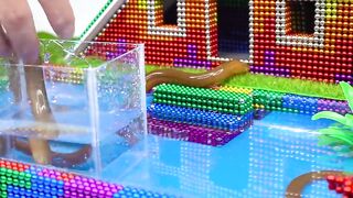 Build Mud Dog House And Fish Pond For Eel, Catfish From Magnetic Balls (Satisfying) | Magnet ASMR
