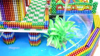 Most Creative - Build Beautiful Fish Pond Around Mud Dog House From Magnetic Balls (Satisfying)