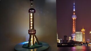 Oriental Pearl Tower made of magnetic balls and lights 자석으로 만든 동방명주