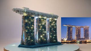 Marina Bay Sands Hotel made of magnetic balls (네오큐브)