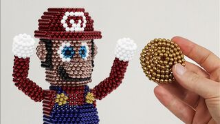 Super Mario discovers my collection of magnets | Magnetic Games