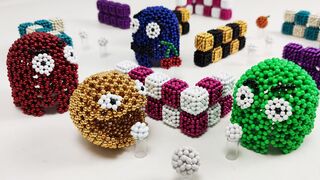 Pacman made of magnetic balls in stop motion | Magnetic Games