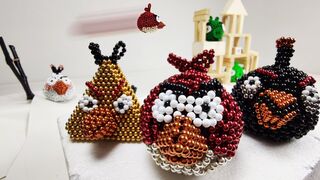 Angry Birds made of Magnetic Balls in Stop Motion | Magnetic Games