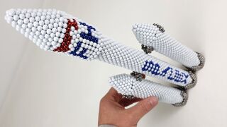 SpaceX Falcon Heavy made of Magnetic Balls | Magnetic Games