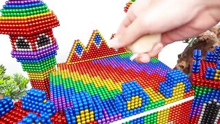 DIY Satisfying Magnet Balls - Build Mega Tower Castle Has Fish Pond Around From Magnetic Balls