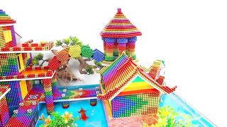 DIY - Build Villa Has Towers And Fish Pond For Pet With Magnetic Balls (Satisfying) - Magnet Balls