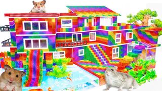 DIY - Build Mega Mansion Has Swimming Pool For Cute Hamster With Magnetic Balls (Satisfying)