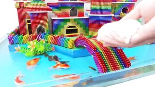 DIY - Build Miniature Castle Has Fish Pond For Snake And Hamster With Magnetic Balls (Satisfying)