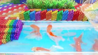 DIY - Build Miniature Villa Has Waterwheel & Fish Pond For Hamster With Magnetic Balls (Satisfying)