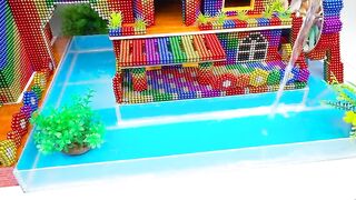 DIY - Build Country House Has Fish Pond And Waterwheel For Hamster With Magnetic Balls (Satisfying)