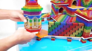 DIY - Build Waterwheel Castle Has Fish Pond For Snake And Hamster With Magnetic Balls (Satisfying)