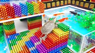 DIY - Build Mega Waterwheel House Has Pool For Turtle With Magnetic Balls (Satisfying)- Magnet Balls