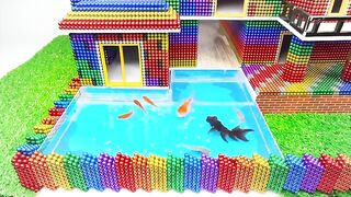 DIY - Build Mega Villa House Has Pool For Goldfish And Lizzard With Magnetic Balls (Satisfying)