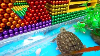 DIY - Build Mega Mansion Has Swimming Pool For Turtle And Hamster With Magnetic Balls (Satisfying)
