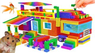 DIY - Build Amazing House Truck Aquarium For Hamster From Magnetic Balls (Satisfying) - Magnet Balls