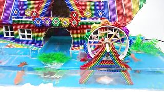 DIY -Build The Most Beautiful Villa House Waterwheel From Magnetic Balls (Satisfying) - Magnet Balls