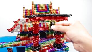 DIY - How To Make Japanese Mansion Has Turtle And Fish Pond From Magnetic Balls (Satisfying)