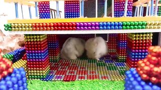 DIY - Build Colorful Villa Swimming Pool For Hamster From Magnetic Balls (Satisfying) - Magnet Balls