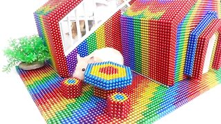 DIY - How To Make Colorful House Aquarium Fish Tank From Magnetic Balls (Satisfying) - Magnet Balls
