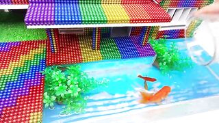 DIY - Build Villa House Fish Pond For Axolotl From Magnetic Balls (Satisfying) - Magnet Balls