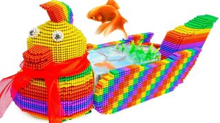 DIY - Build Amazing Duck Boat Aquarium Fish Tank From Magnetic Balls (Satisfying) - Magnet Balls
