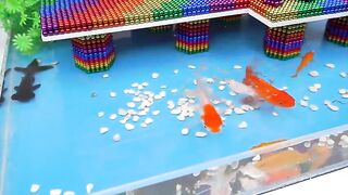 DIY - Build Fish Pond Around Double Stilt House For Hamster With Magnetic Balls (Satisfying)