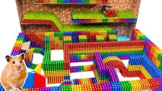 Build Amazing Maze Labyrinth For Hamster Cute Pet With Magnetic Balls (Satisfying) - Magnet Balls