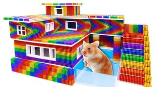 Build Modern Mansion Swimming Pool For Pet House With Magnetic Balls (Satisfying) - Magnet Balls