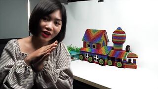 Most Creative - Build Amazing Train House Fish Tank With Magnetic Balls (Satisfying) - Magnet Balls