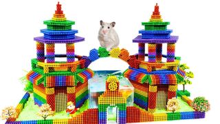 DIY - Build Hamster Playground Chinese Garden With Magnetic Balls (Satisfying) - Magnet Balls