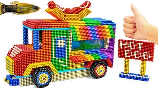 DIY - Build Hot Dog Shop Truck Aquarium With Magnetic Balls (Satisfying) - Magnet Balls