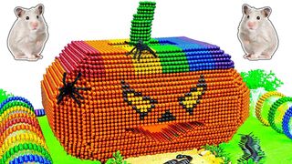 DIY - Build Awesome Hamster House Halloween Pumpkin With Magnetic Balls (Satisfying) - Magnet Balls
