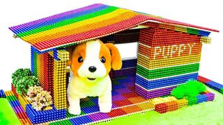 DIY - Build Amazing Puppy Dog Mud House With Magnetic Balls (Satisfying) - Magnet Balls
