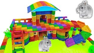 DIY - How To Build Amazing Rainbow Rabbit House With Magnetic Balls (Satisfying) - Magnet Balls