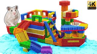 DIY - Build Amazing Hamster Playground Ship House With Magnetic Balls (Satisfying) - Magnet Balls