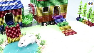 DIY - Build Amazing Hamster Playground Train House With Magnetic Balls (Satisfying) - Magnet Balls