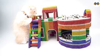 DIY - Build Miniature Cat House Pet With Magnetic Balls (Satisfying) - Magnet Balls