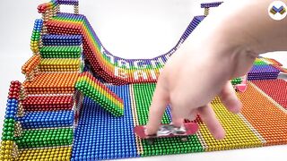 DIY - How To Build Skateboard Halfpipe With Magnetic Balls (Satisfying) - Magnet Balls