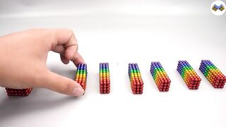 DIY - How To Build Rainbow Bowling Table Game From Magnetic Balls (Satisfying) - Magnet Balls