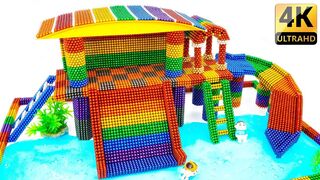DIY How To Build Rainbow Swimming Pool Playground From Magnetic Balls - Satisfaction - Magnet Balls