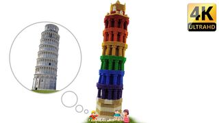 DIY - How To Make Rainbow PISA Leaning Tower With Magnetic Balls - ASMR 4K - Magnet Balls