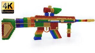 DIY - How To Make Rainbow SCAR-L Rifle Gun From Magnetic Balls - ASMR 4K - Magnet Balls