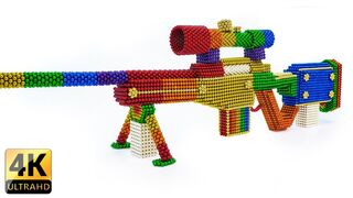 DIY - How To Make Rainbow AWM Rifle From Magnetic Balls - ASMR 4K - Magnet Balls