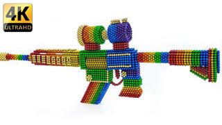 DIY - How To Make Rainbow PUBG M416 Gun With Magnetic Balls - ASMR 4K - Magnet Balls