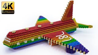 DIY - How To Make Rainbow Airplane With Magnetic Balls - ASMR 4K - Magnet Balls
