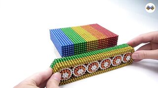 DIY - How To Make Beautiful Rainbow Excavator With Magnetic Balls And Slime - ASMR 4K - Magnet Balls